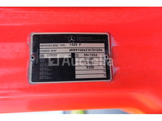 Ref: lot v5 - mercedes-benz atego 1325f pomp truck (2002-32,456 km - vin:wdb9760631k701036) - afbeelding 42 van  82