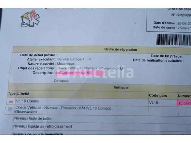 Ref: lot v9 - auto (voor onderdelen) opel combo 1.7 dti (2004-164.456 km-vin:w0l0xcf0643023218) - afbeelding 43 van  53