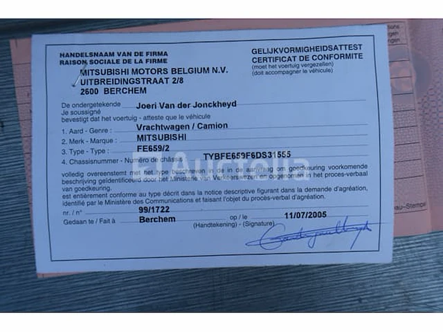 Ref: tmi173 - laadwagen met kraan mitsubishi canter fe659/2 (2005-132,065 km) (wijn: tybfe659f6ds31555) - afbeelding 41 van  57
