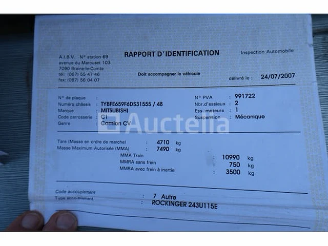 Ref: tmi173 - laadwagen met kraan mitsubishi canter fe659/2 (2005-132,065 km) (wijn: tybfe659f6ds31555) - afbeelding 44 van  57