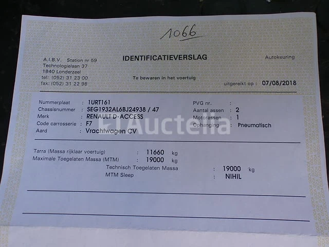 Ref:1066 - renault access d19 vuilniswagen (2018-81,434 km)(vin:seg1932al6bj24938) - afbeelding 39 van  45