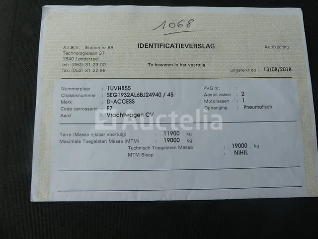 Ref:1068 - renault access d19 vuilniswagen (2018-80,016 km)(vin: seg1932al6bj24940) - afbeelding 33 van  60