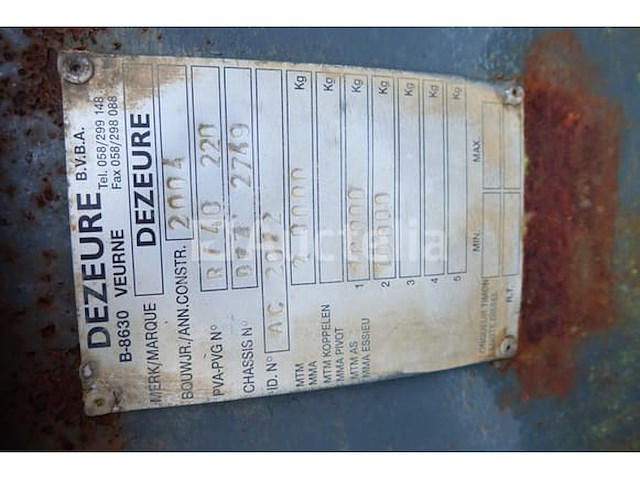 Ref:1267 - containertrailer (voor onderdelen) dezeure ac2012 (vin:dez2749) - afbeelding 11 van  15