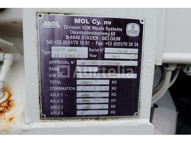 Ref:1275 - vuilniswagen man tgs (2013-545,378 km)(vin:xlrasm4100g029388) - afbeelding 21 van  57