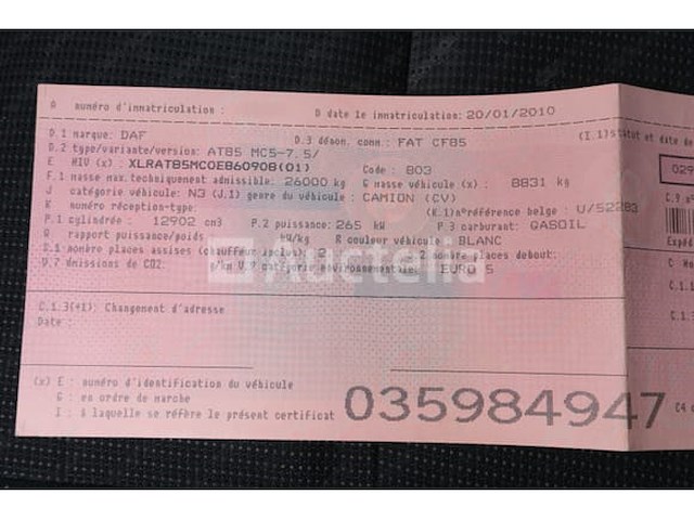 Ref:14228 - daf cf 85.360 containertruck (2010-223.023 km)(vin:xlrat85mc0e860908) - afbeelding 24 van  59