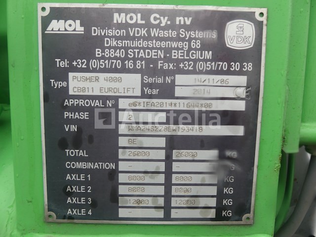 Ref:1490 - vuilniswagen man tgs (2014-438,260 km) - afbeelding 15 van  54