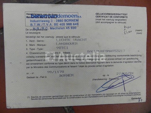 Ref:1743 - ancestor 4x4 land rover 90ctx (2004-214,074 km)(vin:salldvaf8ma953217) - afbeelding 13 van  23