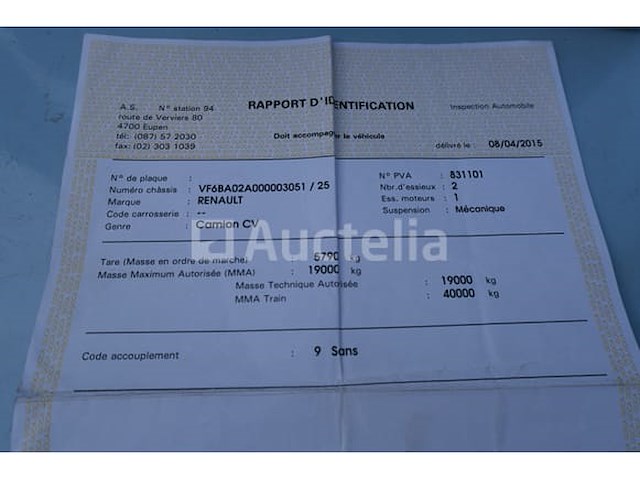 Ref:1kdb451 - renault ba 02 f2 pompbrandweerwagen (1987-28,987 km-vin:vf6ba02a000003051) - afbeelding 61 van  70