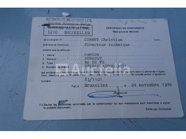 Ref:1kdb451 - renault ba 02 f2 pompbrandweerwagen (1987-28,987 km-vin:vf6ba02a000003051) - afbeelding 66 van  70