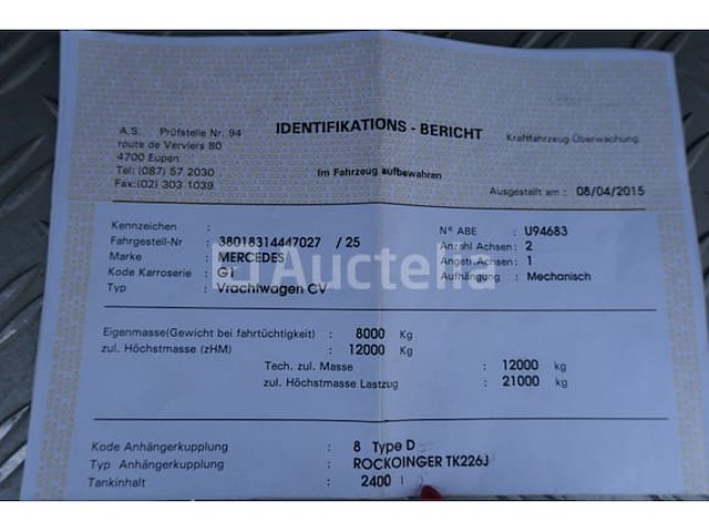 Ref:1kde677 - mercedes-benz 1019 af brandweerwagen (1979-104.014 km-vin:38018314447027) - afbeelding 70 van  87