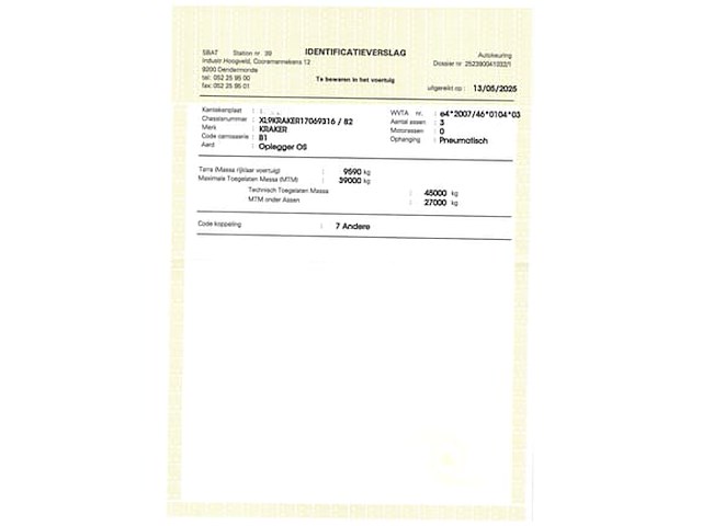 Ref:296 - semi remorque couverte kraker trailers cf-z (vin:xl9kraker17069316) - afbeelding 18 van  41