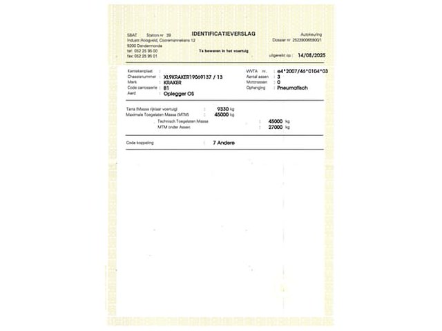 Ref:4343 - semi remorque couverte kraker trailers cf-z (vin:xl9kraker19069137) - afbeelding 32 van  38