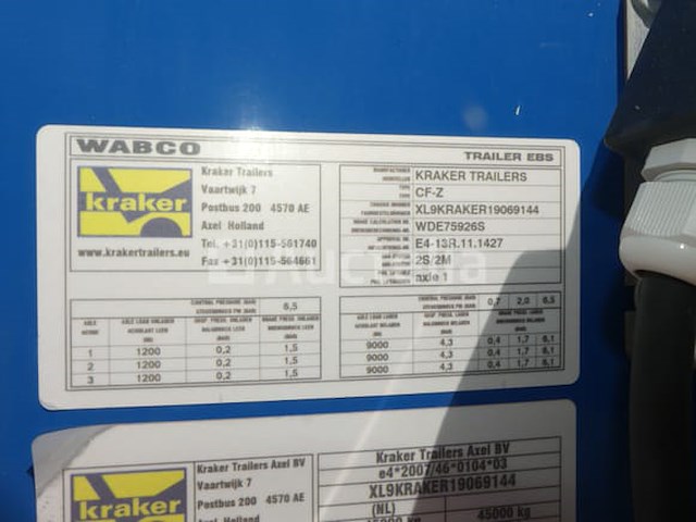Ref:4345 - kraker trailers cf-z (vin:xl9kraker19069144) - afbeelding 33 van  38