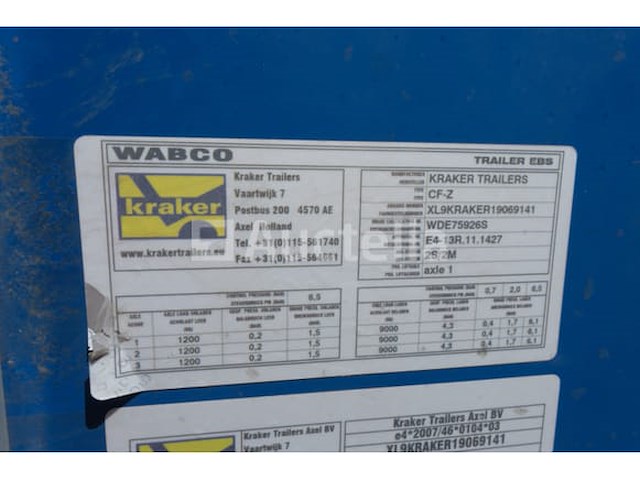 Ref:4354 - kraker trailers cf-z (vin:xl9kraker19069141) - afbeelding 1 van  37