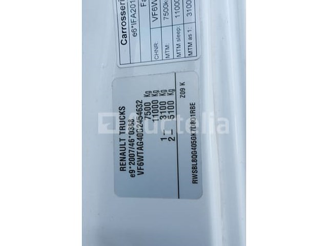 Ref:4709 - renault d (2017-59,025 km) (2017-59,025 km)(vin:vf6wtag40g2454632) - afbeelding 1 van  54