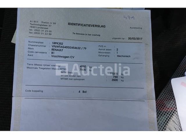 Ref:4709 - renault d (2017-59,025 km) (2017-59,025 km)(vin:vf6wtag40g2454632) - afbeelding 50 van  54