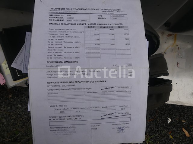 Ref:5 - gordijntruck met achterklep man l2000 (2005-126,661 km) - afbeelding 26 van  58