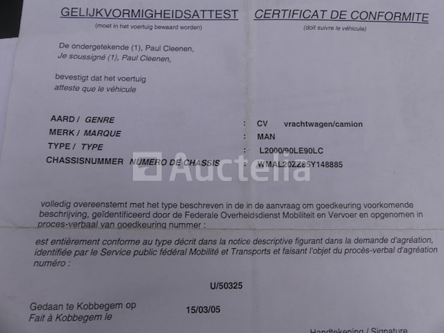 Ref:5 - gordijntruck met achterklep man l2000 (2005-126,661 km) - afbeelding 52 van  58