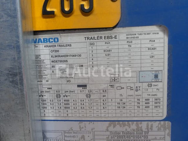 Ref:54 (289) - kraker trailers cf200 covered semi-trailer (vin:xl9kraker17069130) - afbeelding 7 van  40