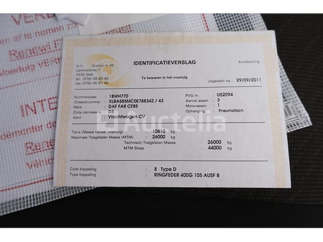 Ref:6145 - daf far cf85 containertruck (2008-467,938 km)(vin: xlras85mc0e788342) - afbeelding 40 van  56