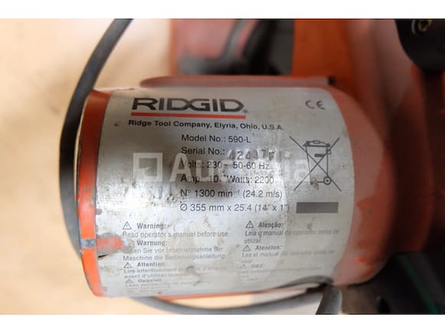 Ref:62548 - ridgid 590-l verwarmingscirkelzaag - afbeelding 2 van  5