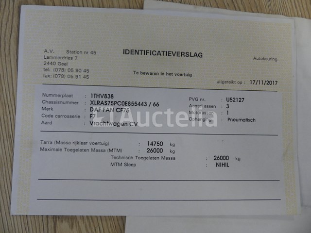 Ref:6747 - daf fan cf75 vuilniswagen (2009-465,712 km) - afbeelding 49 van  55