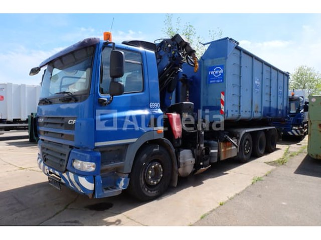 Ref:6990 - containertruck met kraan daf fak cf85 (2011-599,019 km) - afbeelding 1 van  60