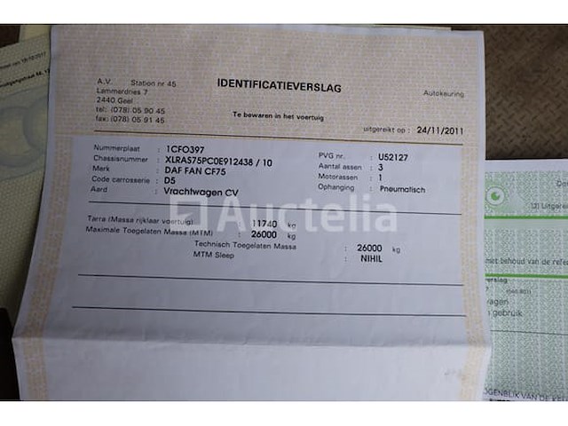 Ref:7178 - daf fan cf75 containertruck (2011-555,328 km)(vin:xlras75pc0e912438) - afbeelding 42 van  51