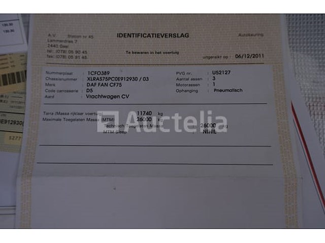 Ref:7179 - daf fan cf85 containertruck (2011-462,883 km) (vin: xlras75pc0e912930) - afbeelding 54 van  60
