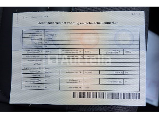 Ref:7607 - daf cf75.250 vuilniswagen (2012-583.654 km)(vin:xlrag75pc0e955955) - afbeelding 46 van  58