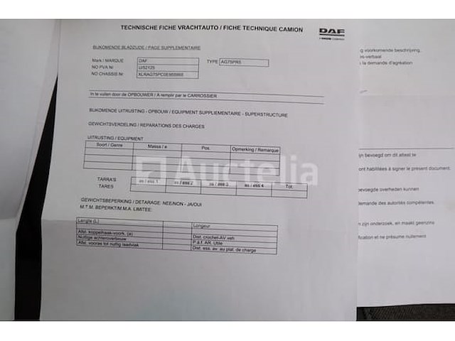 Ref:7607 - daf cf75.250 vuilniswagen (2012-583.654 km)(vin:xlrag75pc0e955955) - afbeelding 53 van  58