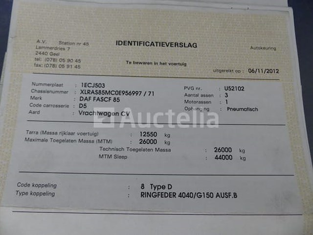 Ref:7608 - daf fas cf85 containertruck (vin:xlras85mc0e956997) - afbeelding 40 van  47