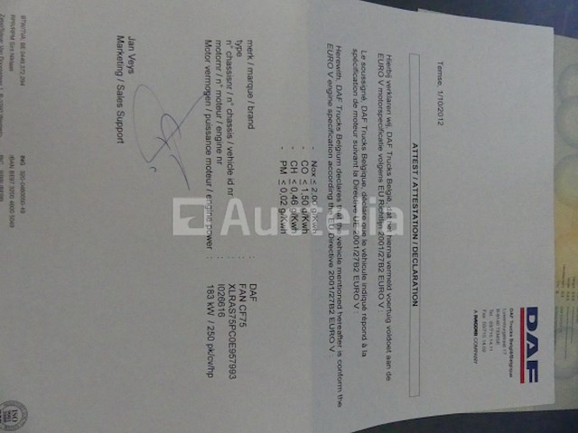 Ref:7612 - daf fancf 75 container vrachtwagen (2012-455.072 km) - afbeelding 37 van  46