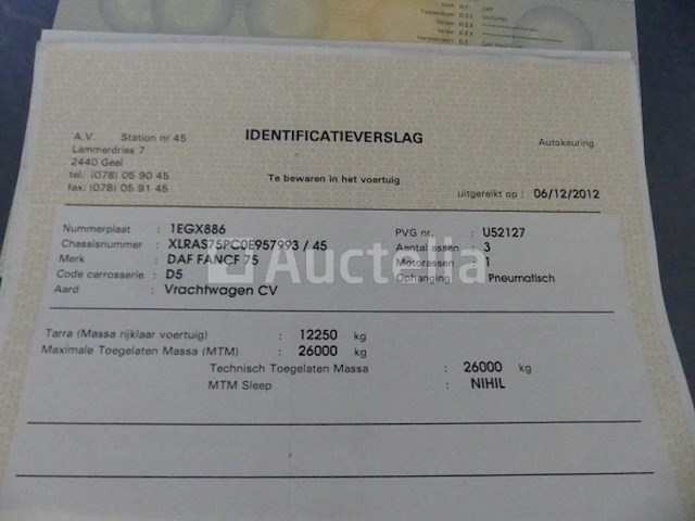 Ref:7612 - daf fancf 75 container vrachtwagen (2012-455.072 km) - afbeelding 41 van  46
