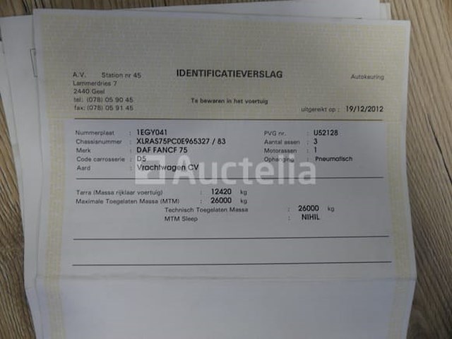 Ref:7629 - daf fan cf75 containertruck (2012-831,624 km) (vin: xlras75pc0e965327) - afbeelding 33 van  48