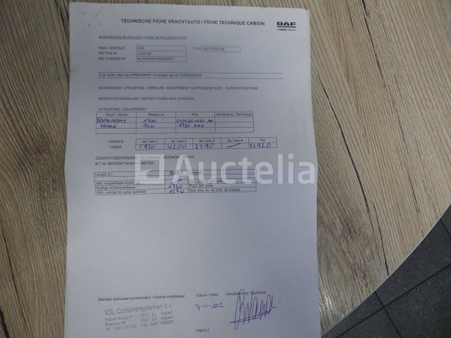 Ref:7629 - daf fancf 75 containertruck (2012-831,624 km) - afbeelding 38 van  48