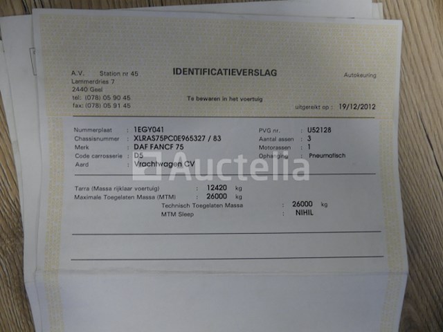 Ref:7629 - daf fancf 75 containertruck (2012-831,624 km) - afbeelding 40 van  48