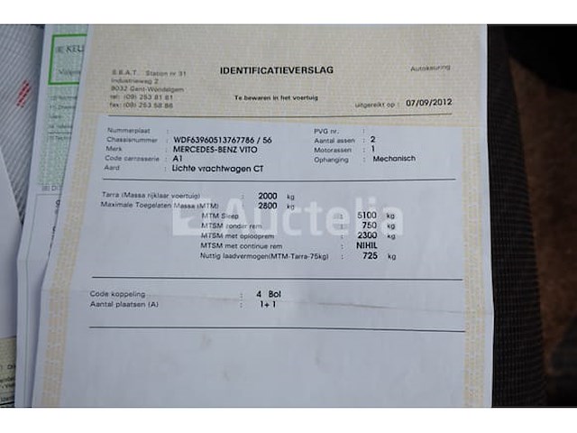 Ref:7640 - mercedes-benz vito bestelwagen (2012-357,377 km)(vin:wdf63960513767786) - afbeelding 19 van  39