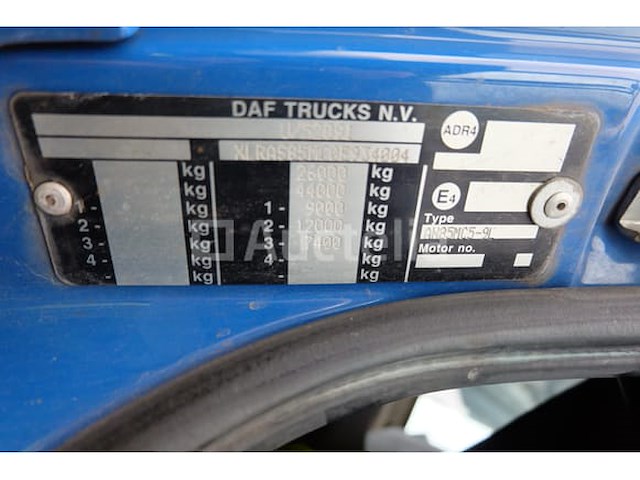 Ref:7661 - containerwagen met kraan daf fan cf85 (2012-323,073 km) (vin:xlras85mc0e9344004) - afbeelding 6 van  80