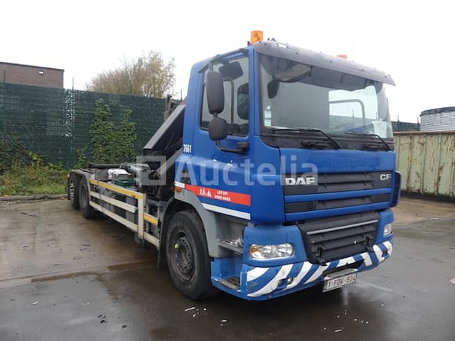 Ref:7661 - containerwagen met kraan daf fan cf85 (2012-323,073 km) (vin:xlras85mc0e9344004) - afbeelding 9 van  80