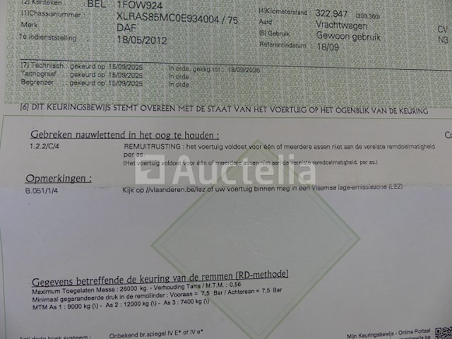 Ref:7661 - containerwagen met kraan daf fan cf85 (2012-323,073 km) - afbeelding 35 van  65