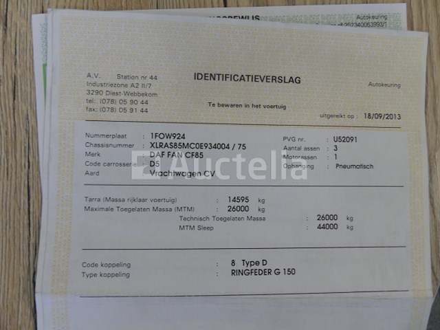 Ref:7661 - containerwagen met kraan daf fan cf85 (2012-323,073 km) - afbeelding 59 van  65