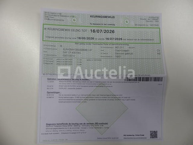 Ref:7707 - daf cf400fas containertruck (2014 - 801,011 km) - afbeelding 46 van  57