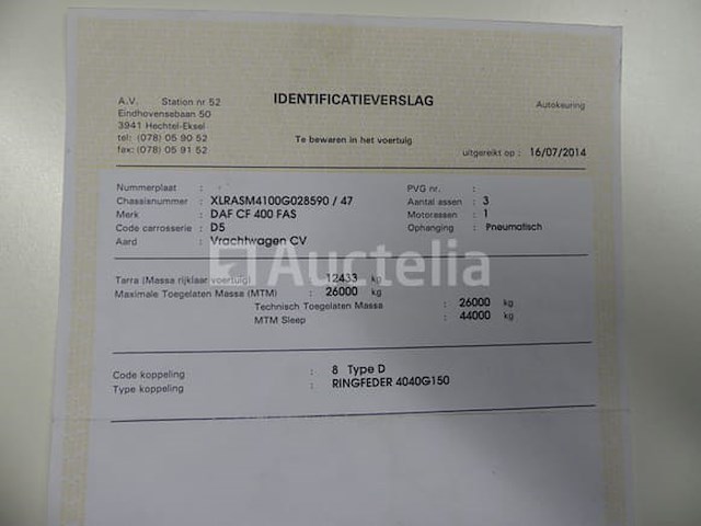Ref:7707 - daf cf400fas containertruck (2014 - 801,011 km) - afbeelding 48 van  57