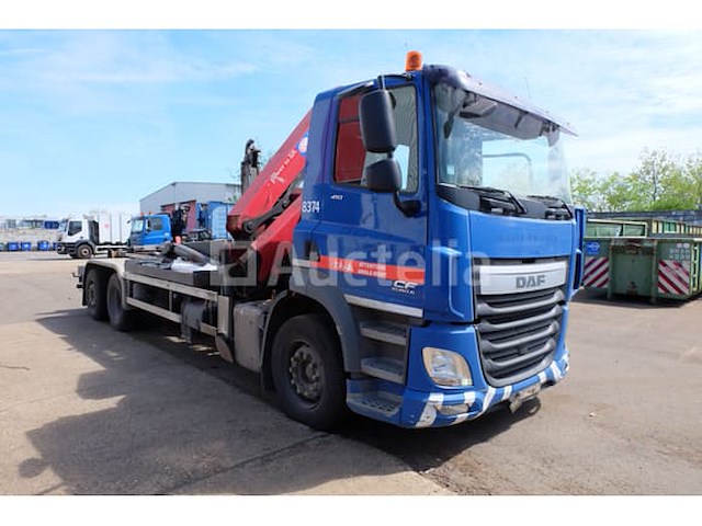 Ref:8374 - containertruck met kraan daf cf 400 fan (2016-441,638 km) - afbeelding 1 van  54