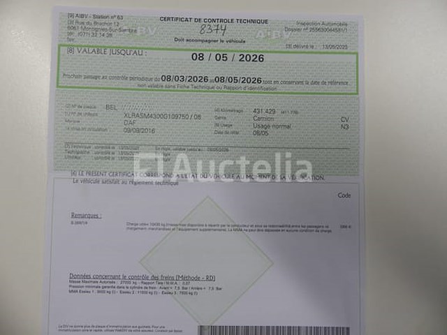 Ref:8374 - containertruck met kraan daf cf 400 fan (2016-441,638 km) - afbeelding 44 van  54