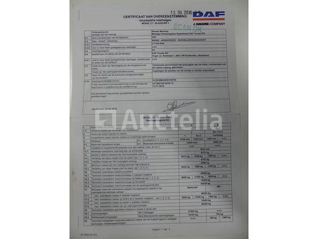 Ref:8374 - containertruck met kraan daf cf 400 fan (2016-441,638 km) - afbeelding 46 van  54