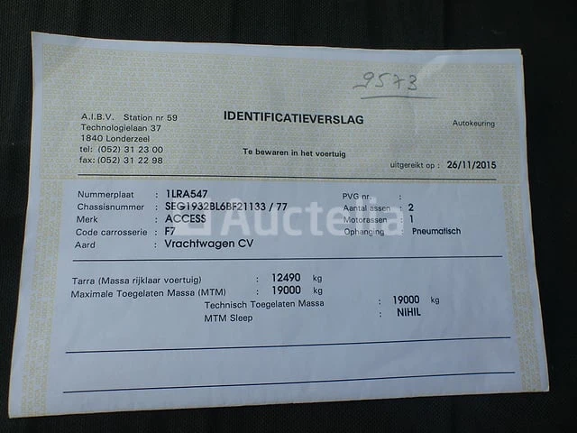Ref:9573 - renault access d19 vuilniswagen (2015-120,577 km)(vin:seg1932bl6bf21133) - afbeelding 21 van  39