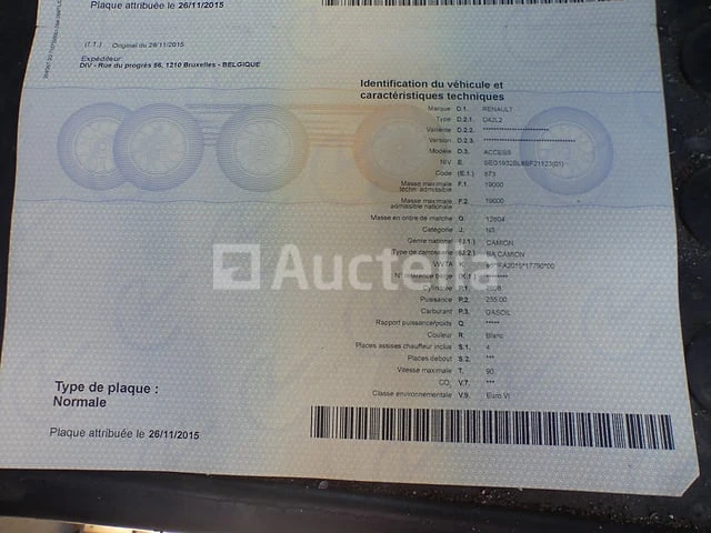 Ref:9580 - vuilniswagen renault access d19 (2015-123,158 km)(vin:seg1932bl6bf21123) - afbeelding 48 van  55