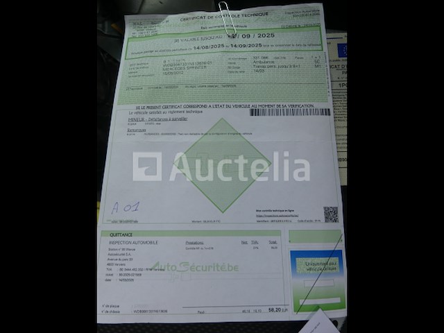 Ref:a01 - mercedes sprinter ambulance (2012-vin:wdb9061331n513636) - afbeelding 18 van  26